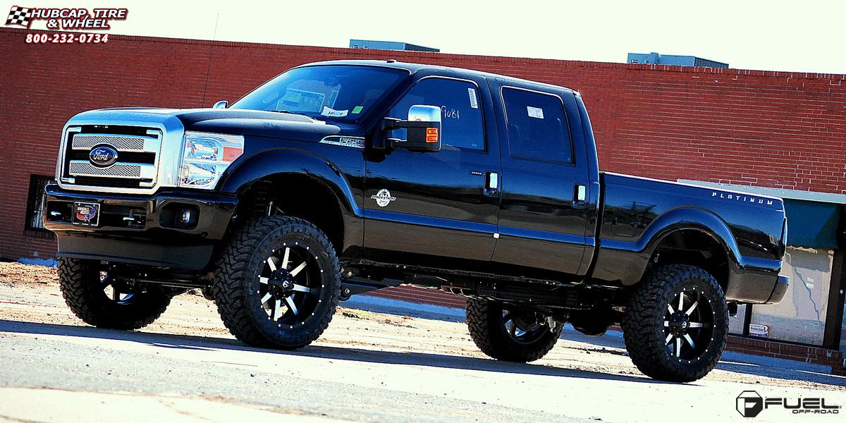 vehicle gallery/ford f 250 super duty fuel maverick d537 22X10  Matte Black & Machined Face wheels and rims