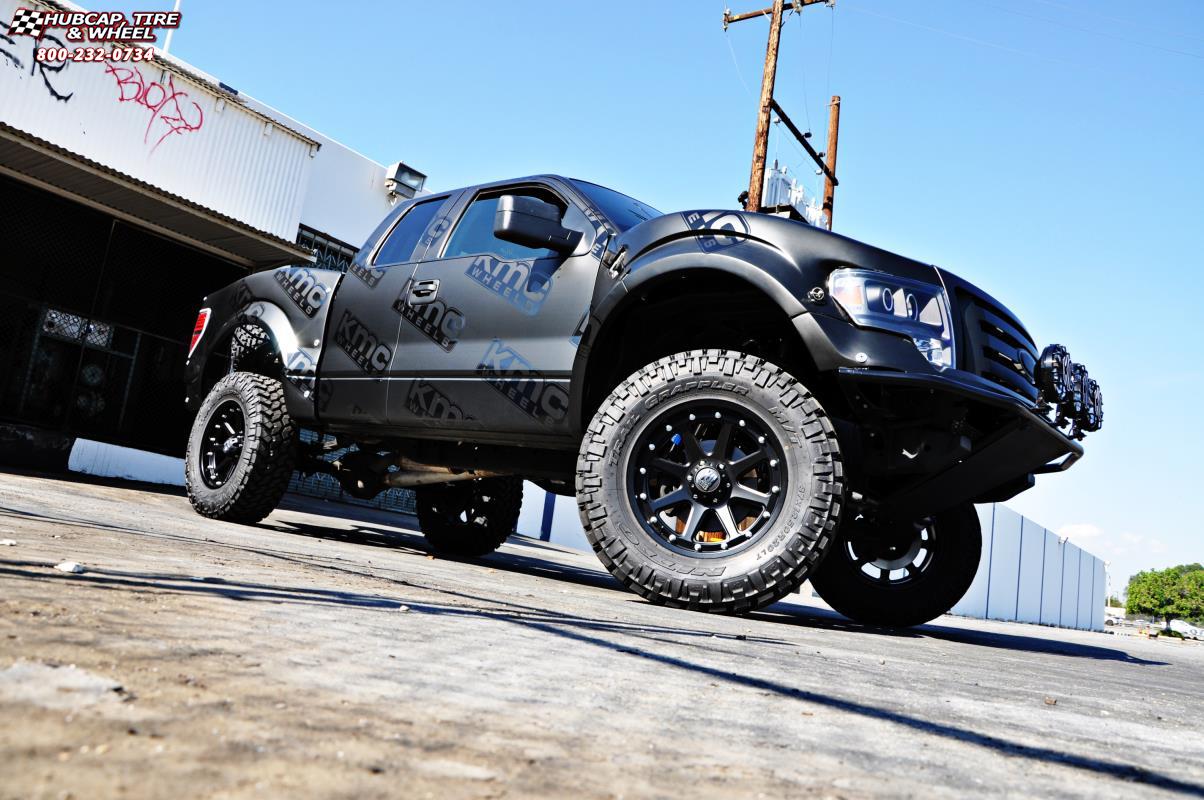 vehicle gallery/ford f 150 raptor xd series xd798 addict  Matte Black wheels and rims