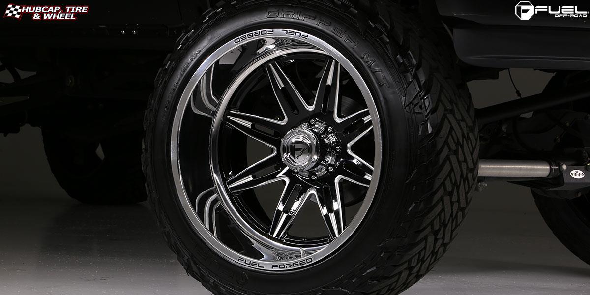 vehicle gallery/ford f 350 super duty fuel forged ffc26 concave 26X16  Black & Milled | Polished Lip wheels and rims