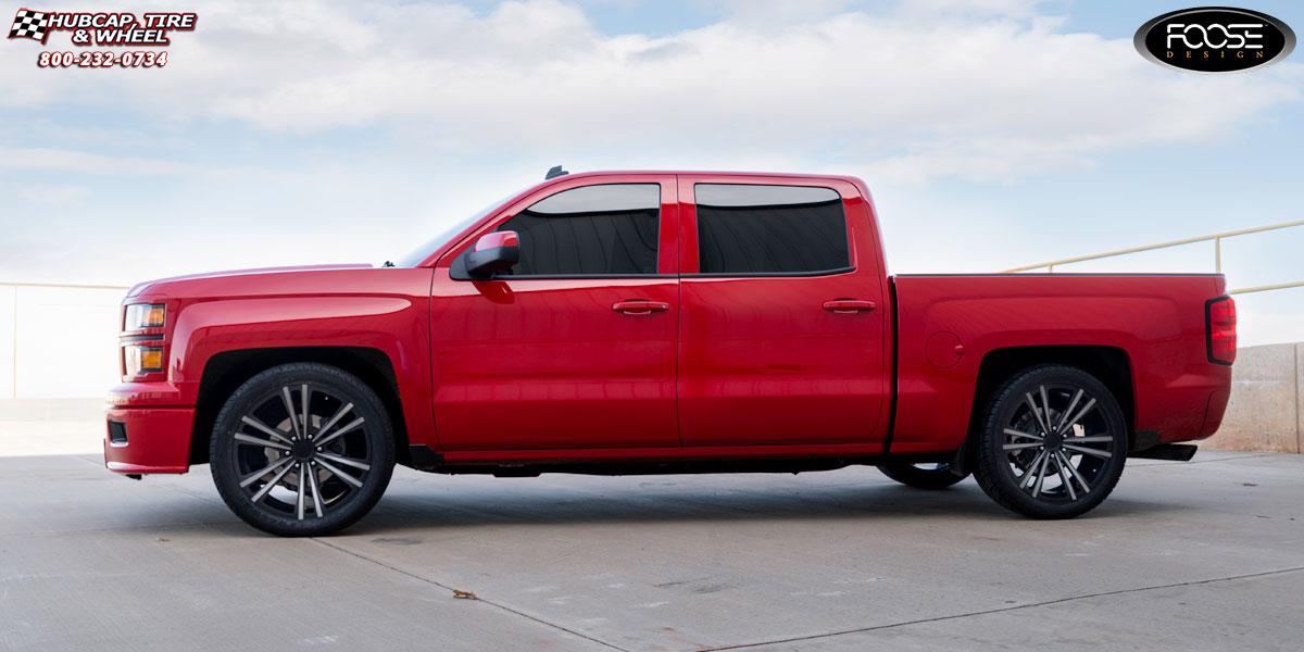 vehicle gallery/2014 chevrolet silverado 1500 hd foose wedge f160 22X10  Black  Machined with Dark Tint wheels and rims
