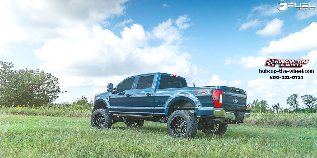 vehicle gallery/ford f 250 super duty fuel stroke d611 22x12  Gloss Black Milled wheels and rims