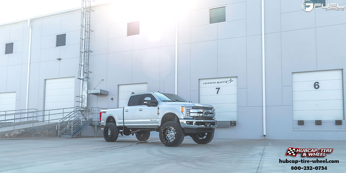 vehicle gallery/ford f 250 super duty fuel rocker d272 22x14  Chrome w/ Gloss Black Lip wheels and rims