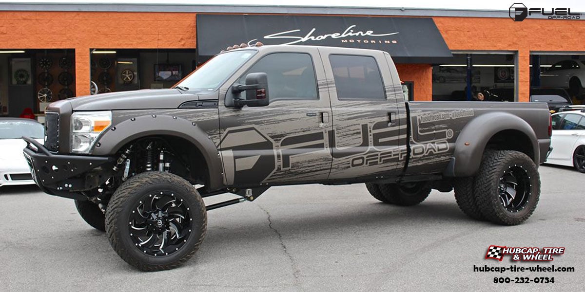 Ford F350 Dually Fuel Cleaver D239 Wheels Gloss Black Milled