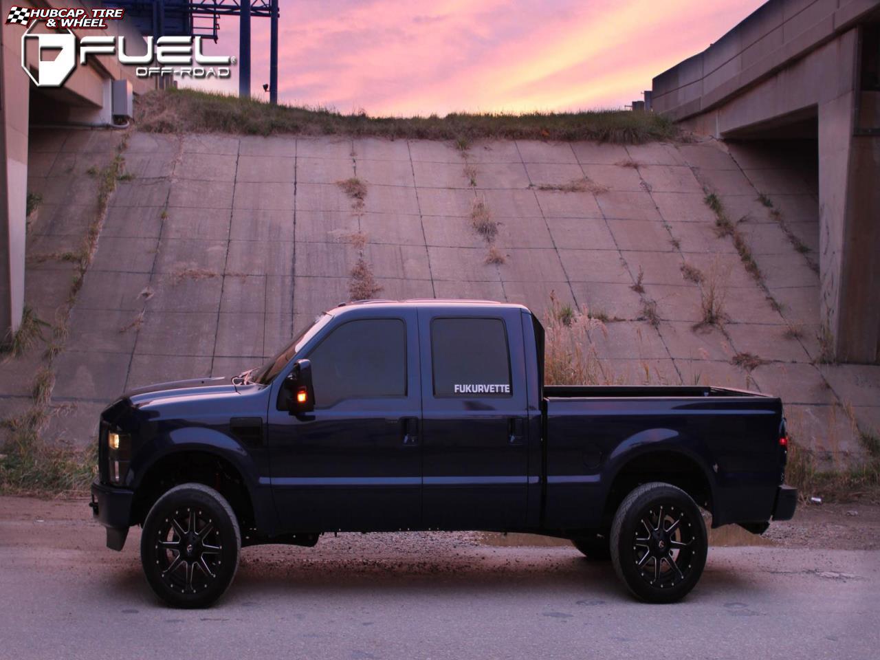 vehicle gallery/ford f 250 fuel maverick d262 20X12  Black & Milled wheels and rims