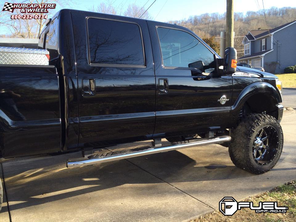 vehicle gallery/ford f 250 fuel maverick d260 22X12  Chrome with Gloss Black Lip wheels and rims