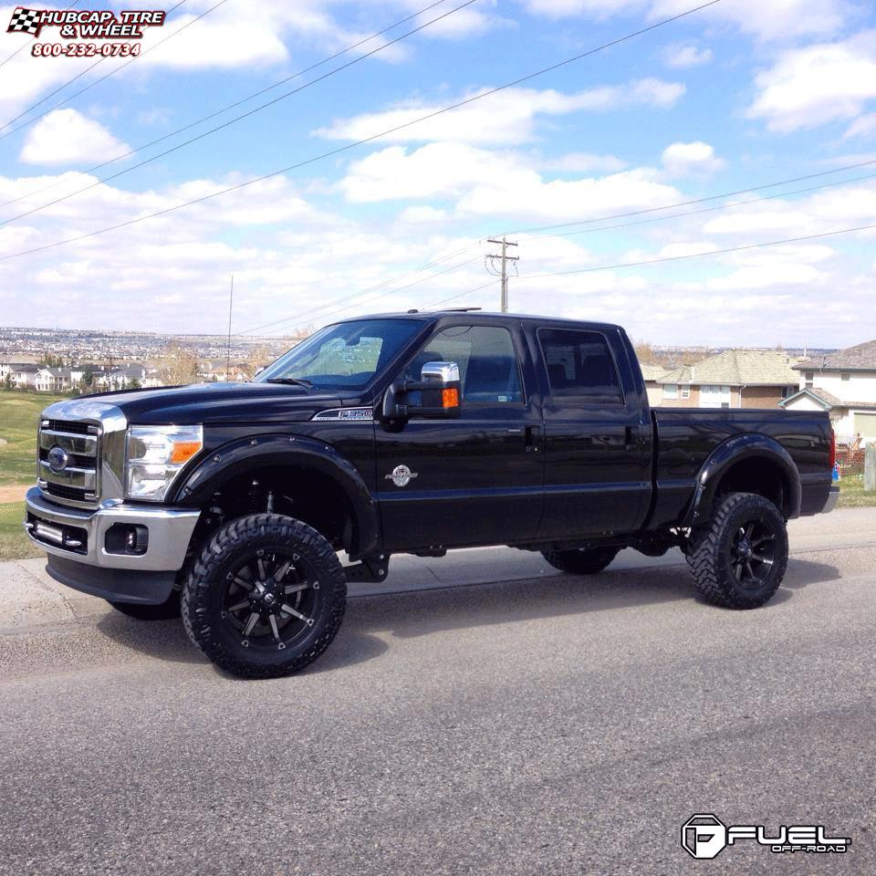 vehicle gallery/ford f 350 fuel coupler d556 0X0  Black & Machined with Dark Tint wheels and rims