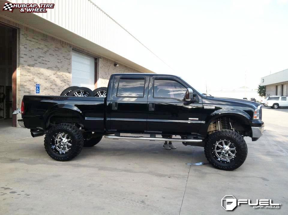 vehicle gallery/ford f 350 fuel maverick d260 20X12  Chrome with Gloss Black Lip wheels and rims