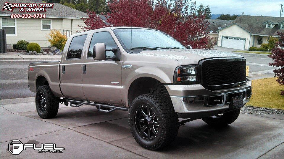 vehicle gallery/ford f 350 fuel maverick d538 20X9  Black & Milled wheels and rims