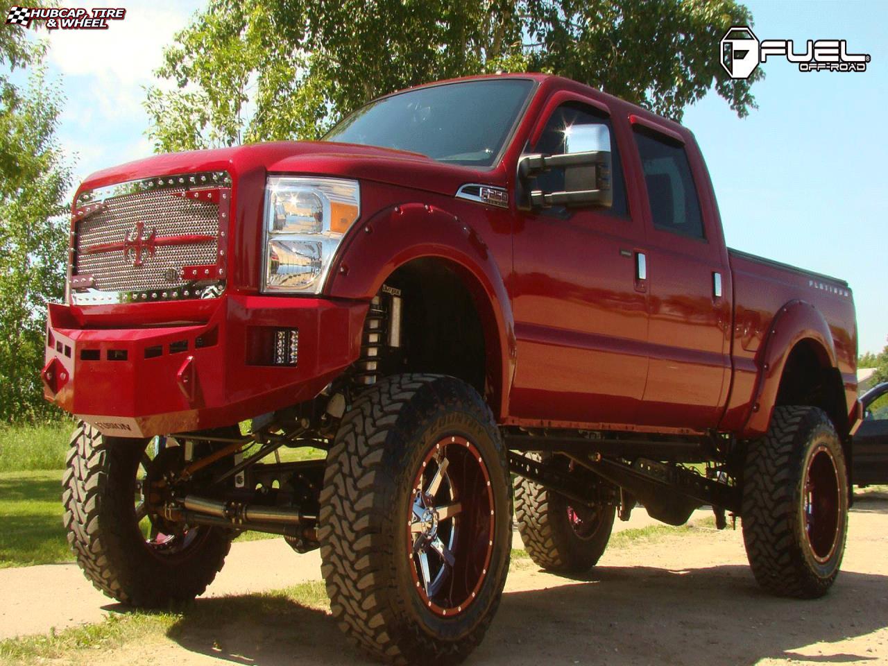 vehicle gallery/ford f 250 fuel maverick d260 22X14  Chrome with Gloss Black Lip wheels and rims