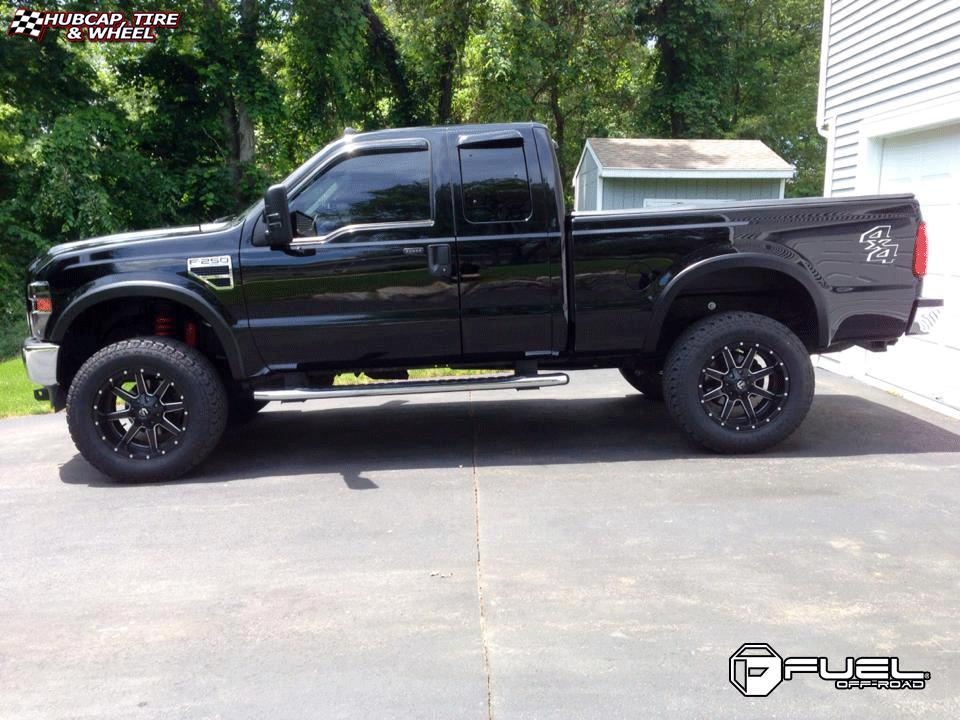 vehicle gallery/ford f 250 fuel maverick d538 20X10  Black & Milled wheels and rims