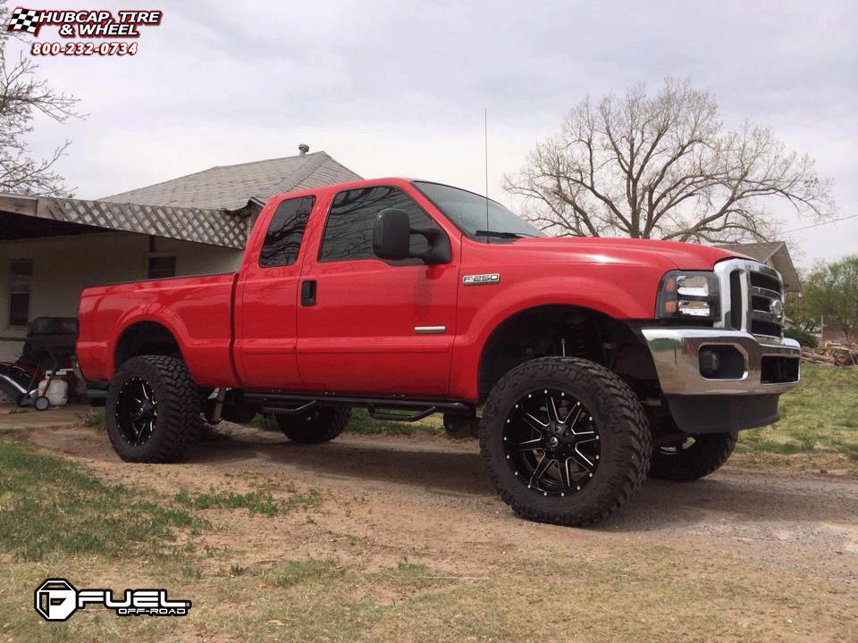 vehicle gallery/ford f 250 fuel maverick d538 20X10  Black & Milled wheels and rims
