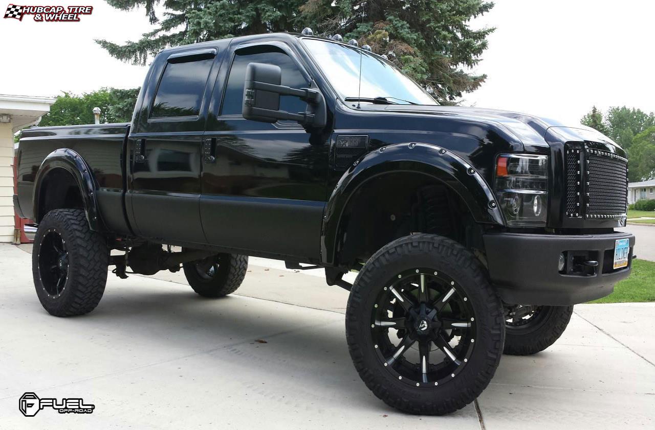 vehicle gallery/ford f 250 fuel nutz d251 0X0  Matte Black & Milled wheels and rims
