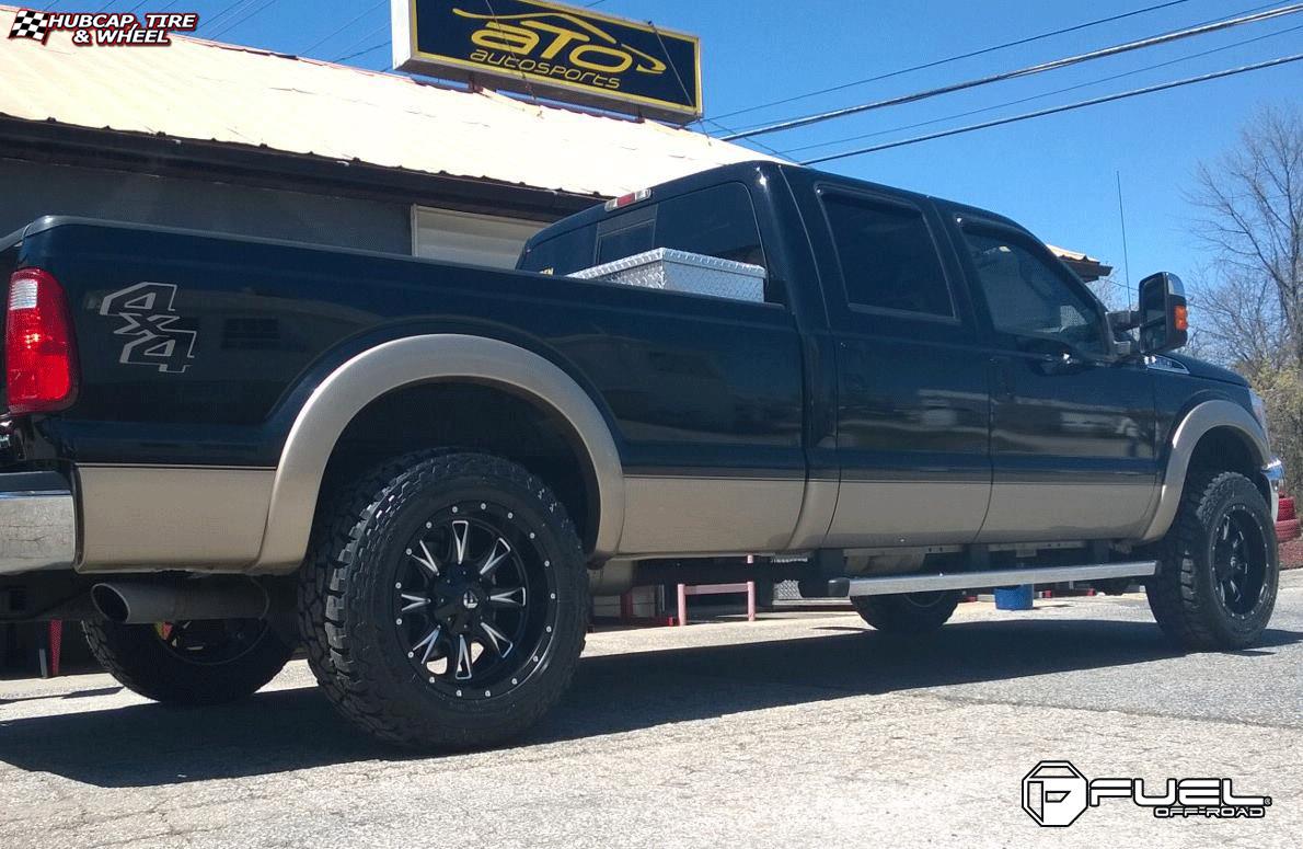 vehicle gallery/ford f 250 fuel throttle d513 20X10  Matte Black & Milled wheels and rims