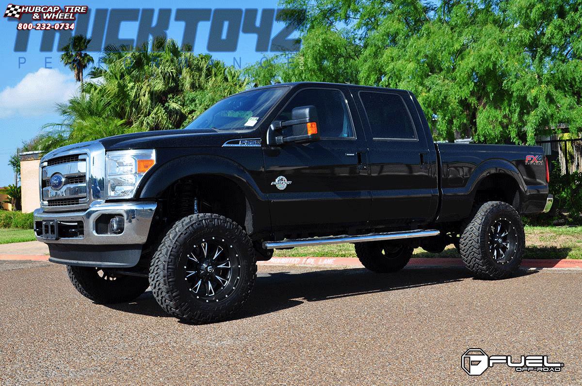 vehicle gallery/ford f 250 fuel throttle d513 0X0  Matte Black & Milled wheels and rims