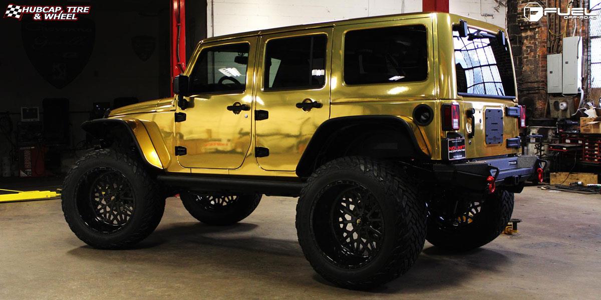 vehicle gallery/jeep wrangler fuel forged ff06 24X14  Gloss Black wheels and rims