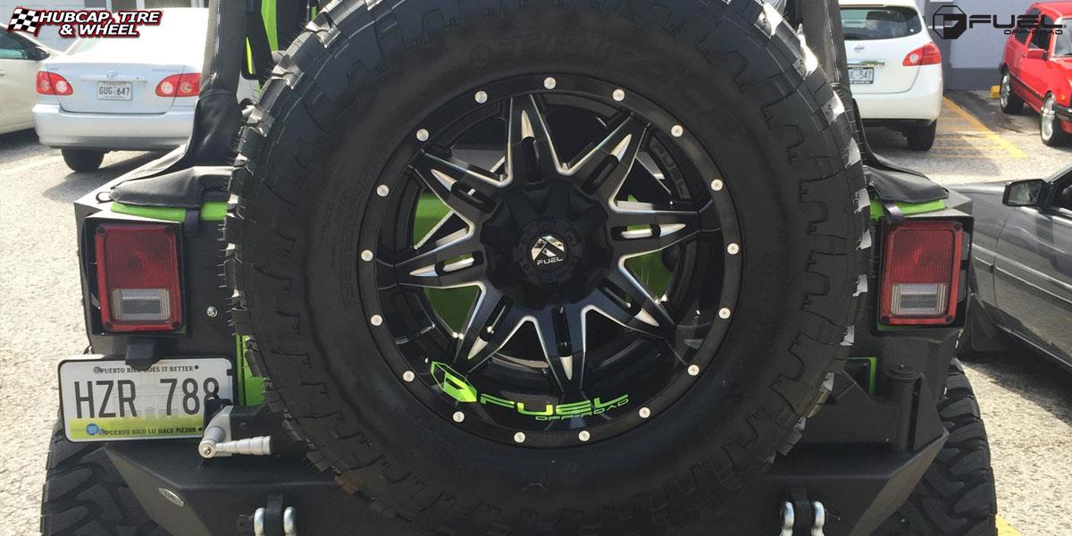 vehicle gallery/jeep wrangler fuel lethal d267 20X12  Black & Milled | Gloss Black Lip wheels and rims