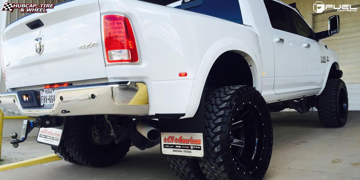 Dodge Ram 3500 Dually Fuel Renegade D265 Wheels Black & milled center
