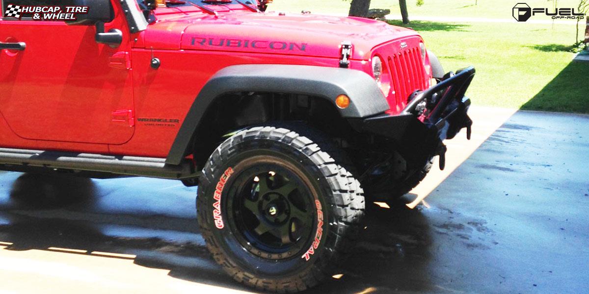 vehicle gallery/jeep wrangler fuel rotor d570 17X9  Matte Black wheels and rims