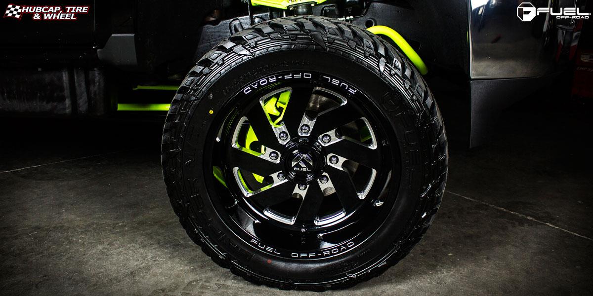 vehicle gallery/chevrolet silverado 2500 fuel turbo d582 20X10  Black & Milled wheels and rims