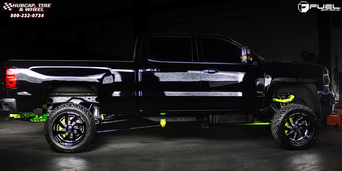 vehicle gallery/chevrolet silverado 2500 fuel turbo d582 20X10  Black & Milled wheels and rims
