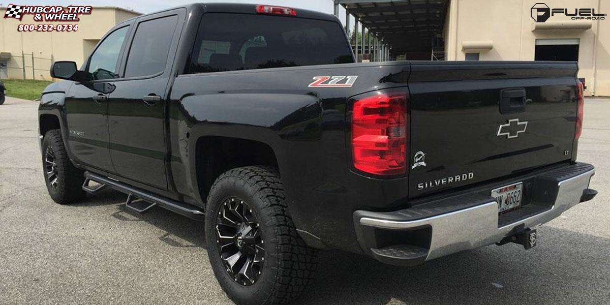 vehicle gallery/chevrolet silverado fuel assault d546 18X9  Black & Milled wheels and rims