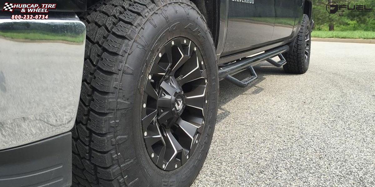 vehicle gallery/chevrolet silverado fuel assault d546 18X9  Black & Milled wheels and rims