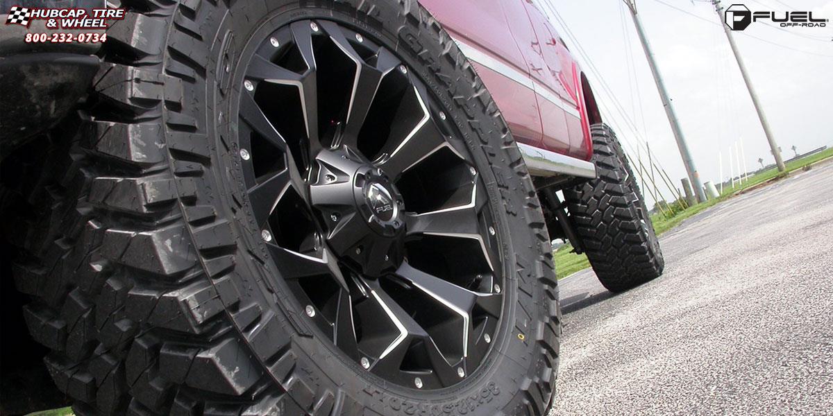 vehicle gallery/ford f 150 fuel assault d546 20X9  Black & Milled wheels and rims