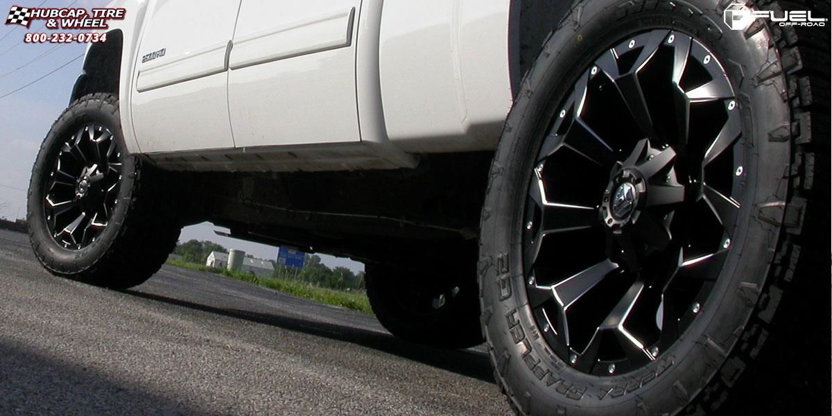 vehicle gallery/chevrolet silverado fuel assault d546 20X9  Black & Milled wheels and rims