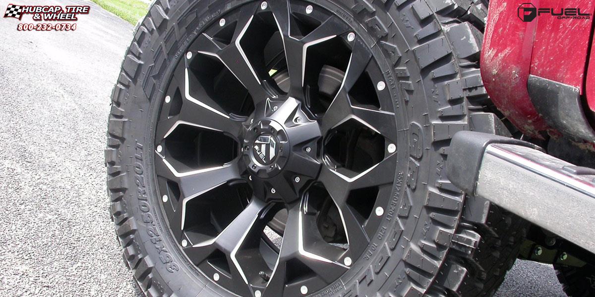 vehicle gallery/ford f 150 fuel assault d546 20X9  Black & Milled wheels and rims