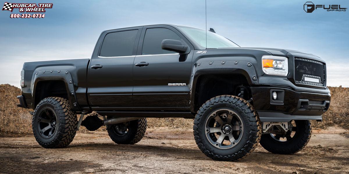 vehicle gallery/chevrolet silverado fuel beast d564 20X12  Black & Machined with Dark Tint wheels and rims