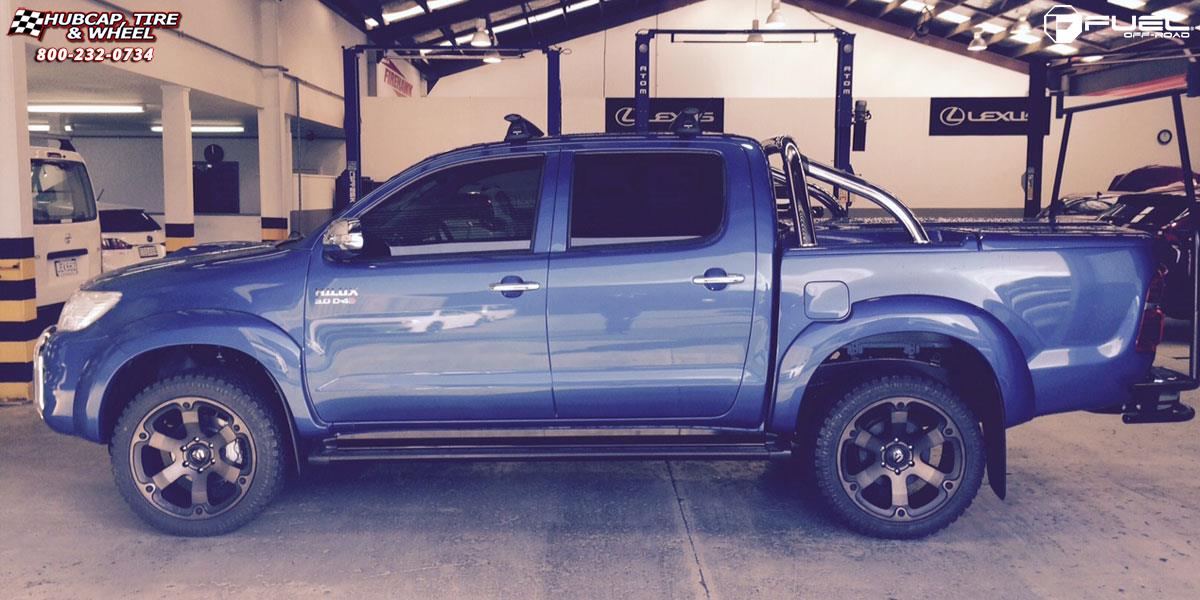 vehicle gallery/toyota hilux fuel beast d564 20X9  Black & Machined with Dark Tint wheels and rims