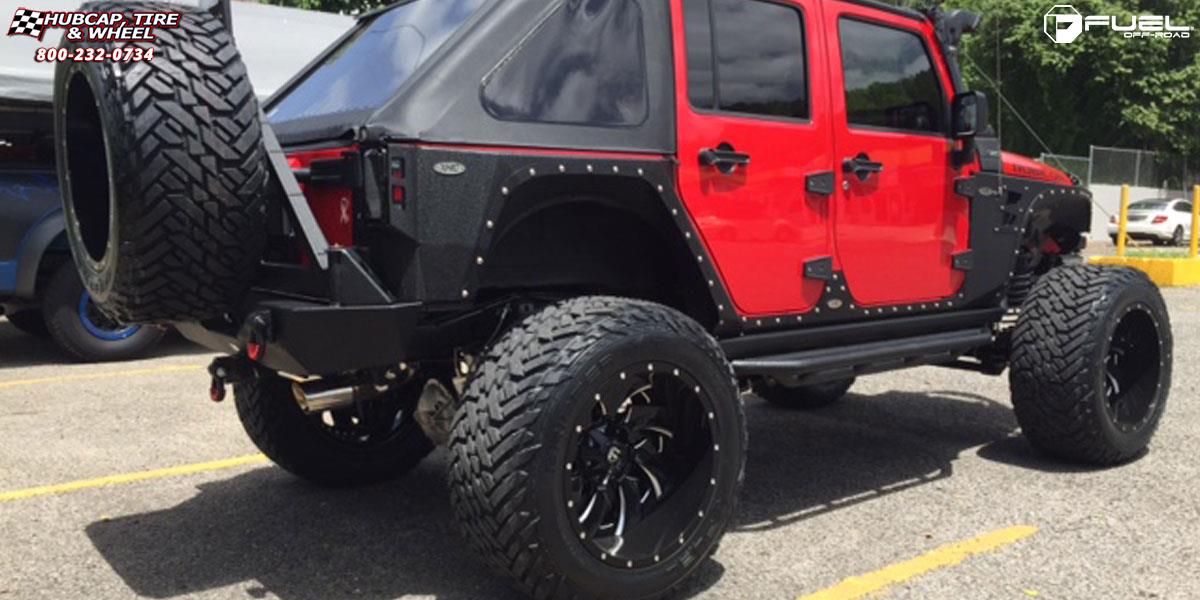 vehicle gallery/jeep wrangler fuel cleaver d239 22X14  Gloss Black & Milled wheels and rims