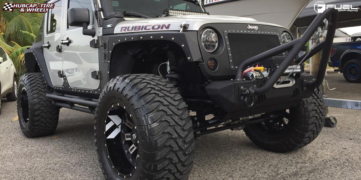 vehicle gallery/jeep wrangler fuel crush d268 20X12  Black & Machined with Dark Tint wheels and rims