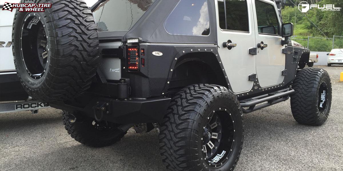 vehicle gallery/jeep wrangler fuel crush d268 20X12  Black & Machined with Dark Tint wheels and rims