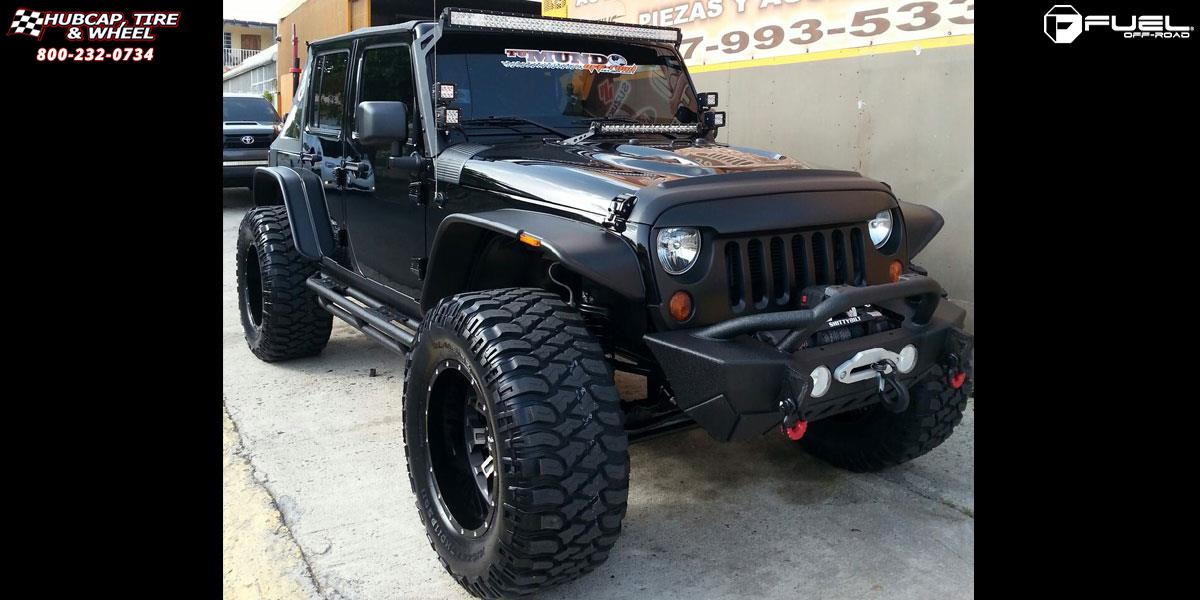 vehicle gallery/jeep wrangler fuel crush d268 20X12  Black & Machined with Dark Tint wheels and rims