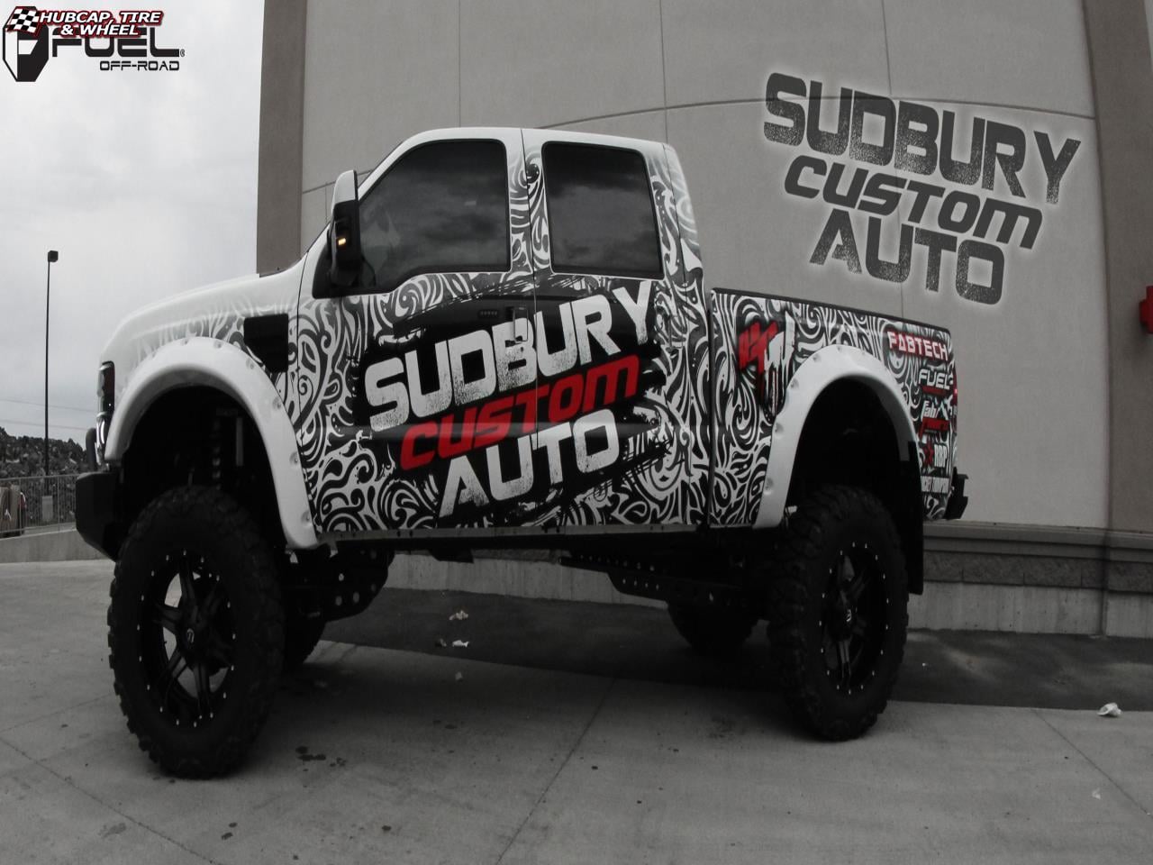 vehicle gallery/ford f 250 fuel driller d257 22X14  Black & Machined with Dark Tint wheels and rims