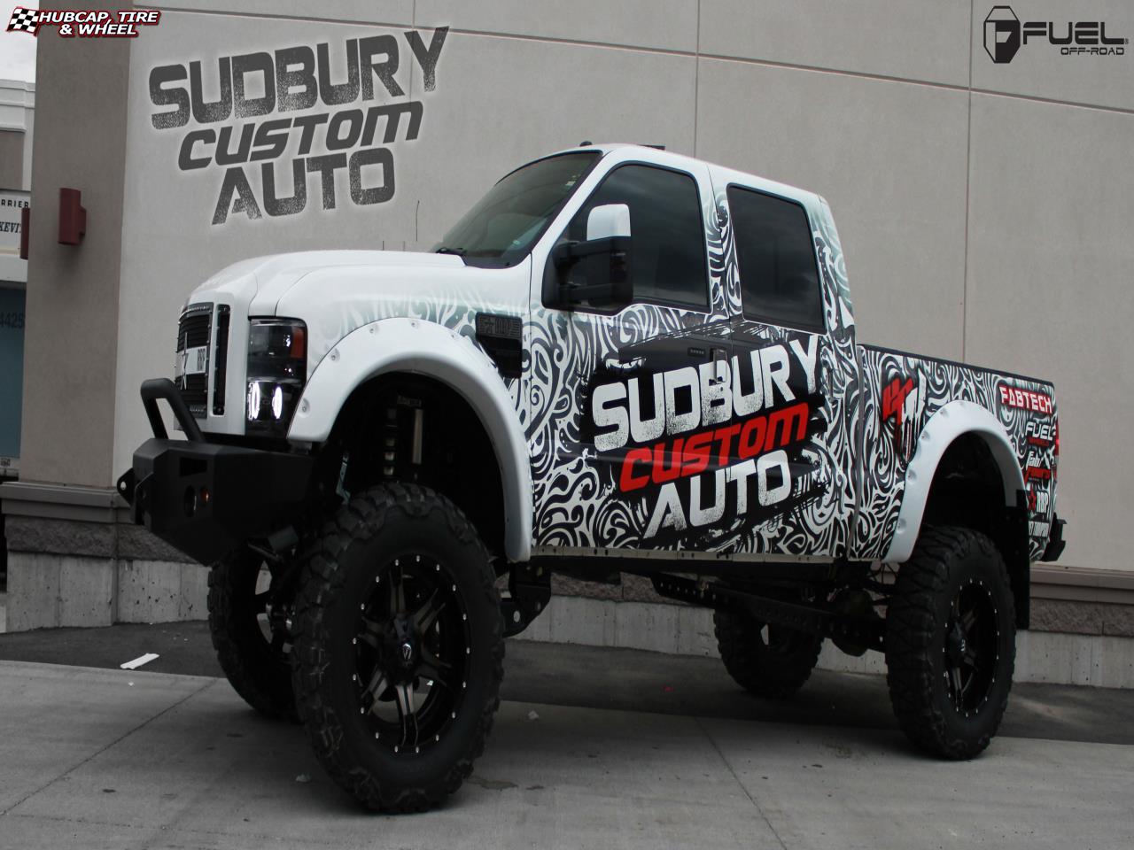 vehicle gallery/ford f 250 fuel driller d257 22X14  Black & Machined with Dark Tint wheels and rims