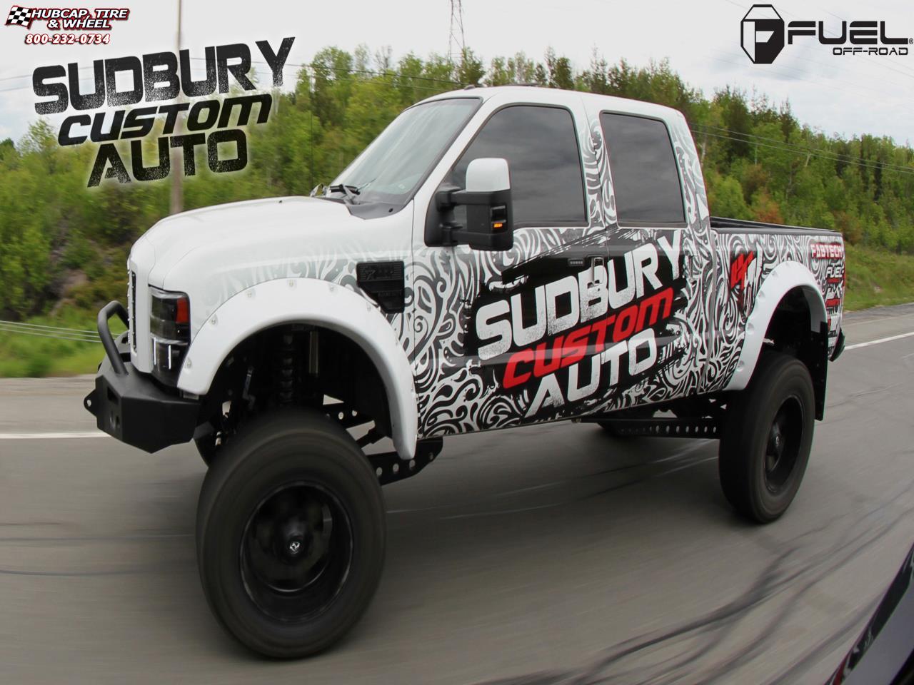 vehicle gallery/ford f 250 fuel driller d257 22X14  Black & Machined with Dark Tint wheels and rims