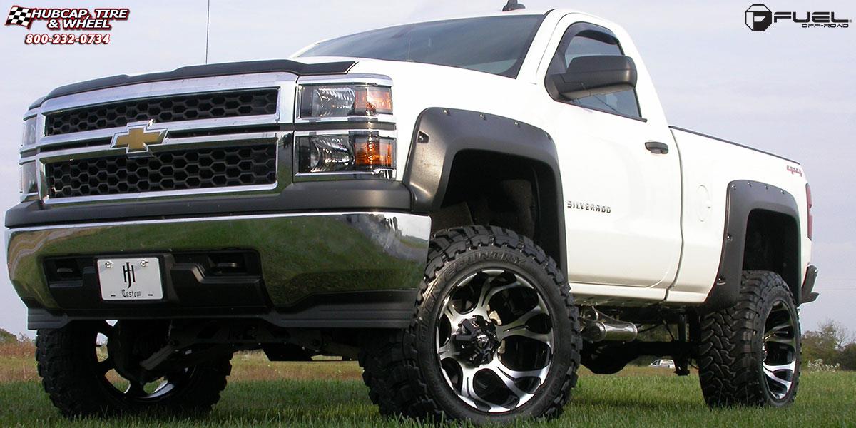 vehicle gallery/chevrolet silverado fuel dune d524 20X12  Machined Black wheels and rims