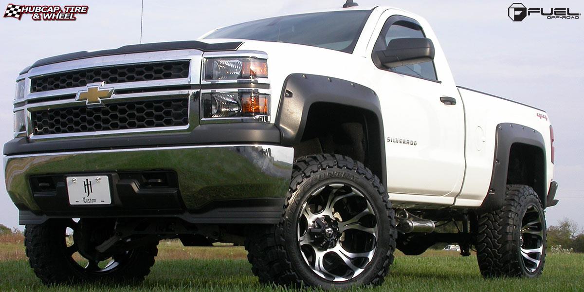 vehicle gallery/chevrolet silverado fuel dune d524 20X12 Machined Black wheels and rims