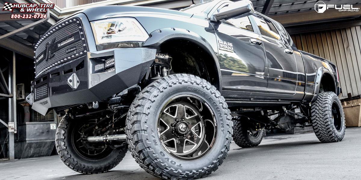 vehicle gallery/ram 3500 fuel forged ff17 22X12  Gloss Black & Milled wheels and rims