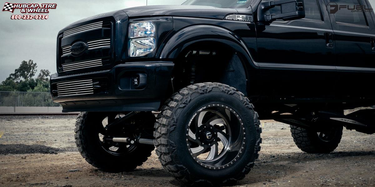 vehicle gallery/ford f 350 fuel forged ff10 22X12  Candy Black & Milled wheels and rims