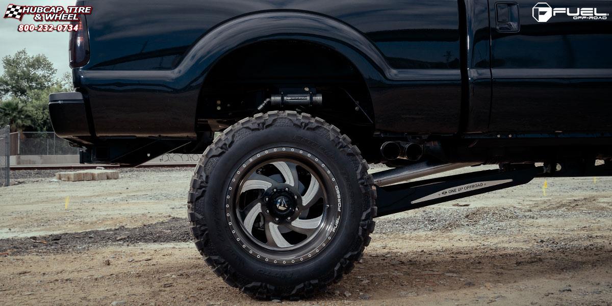 vehicle gallery/ford f 350 fuel forged ff10 22X12  Candy Black & Milled wheels and rims