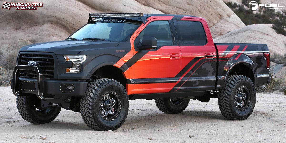 vehicle gallery/ford f 150 fuel full blown d554 20X9  Gloss Black Milled wheels and rims