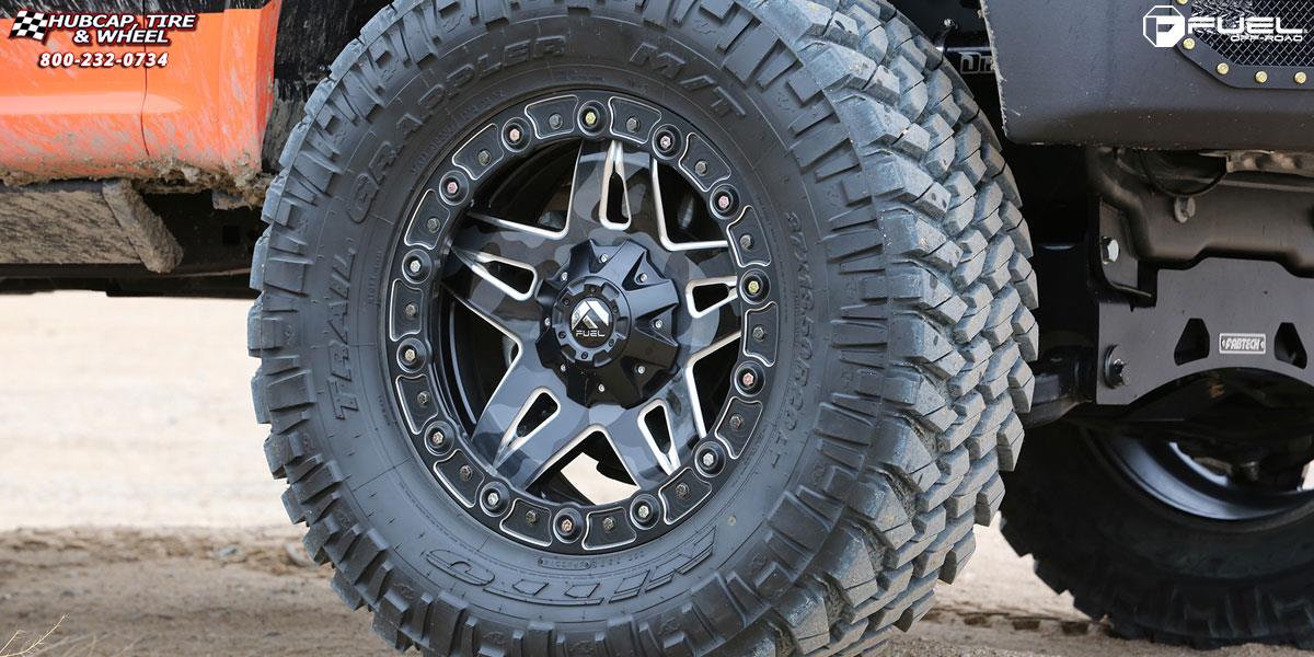 vehicle gallery/ford f 150 fuel full blown d554 20X9  Gloss Black Milled wheels and rims