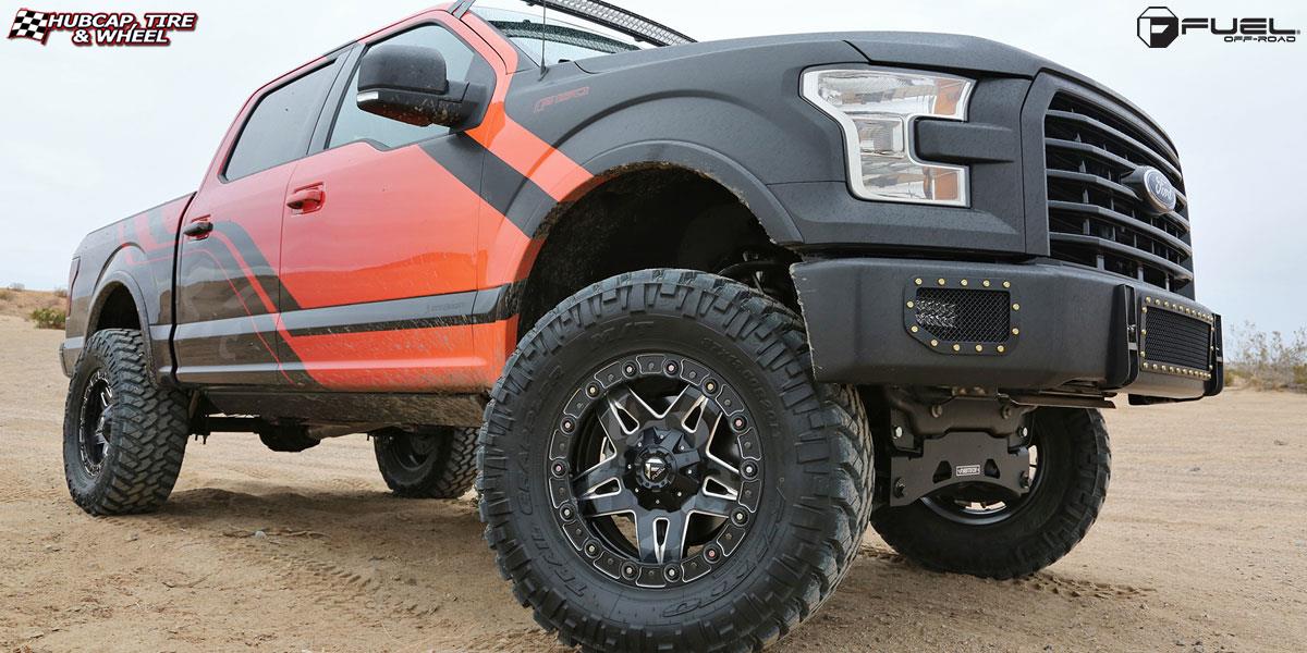 vehicle gallery/ford f 150 fuel full blown d554 20X9  Gloss Black Milled wheels and rims