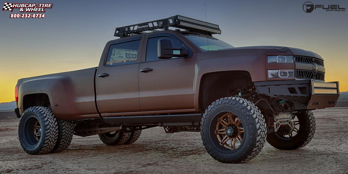 vehicle gallery/chevrolet silverado 3500 dually fuel hostage ii dually front d232 22X12  Custom wheels and rims