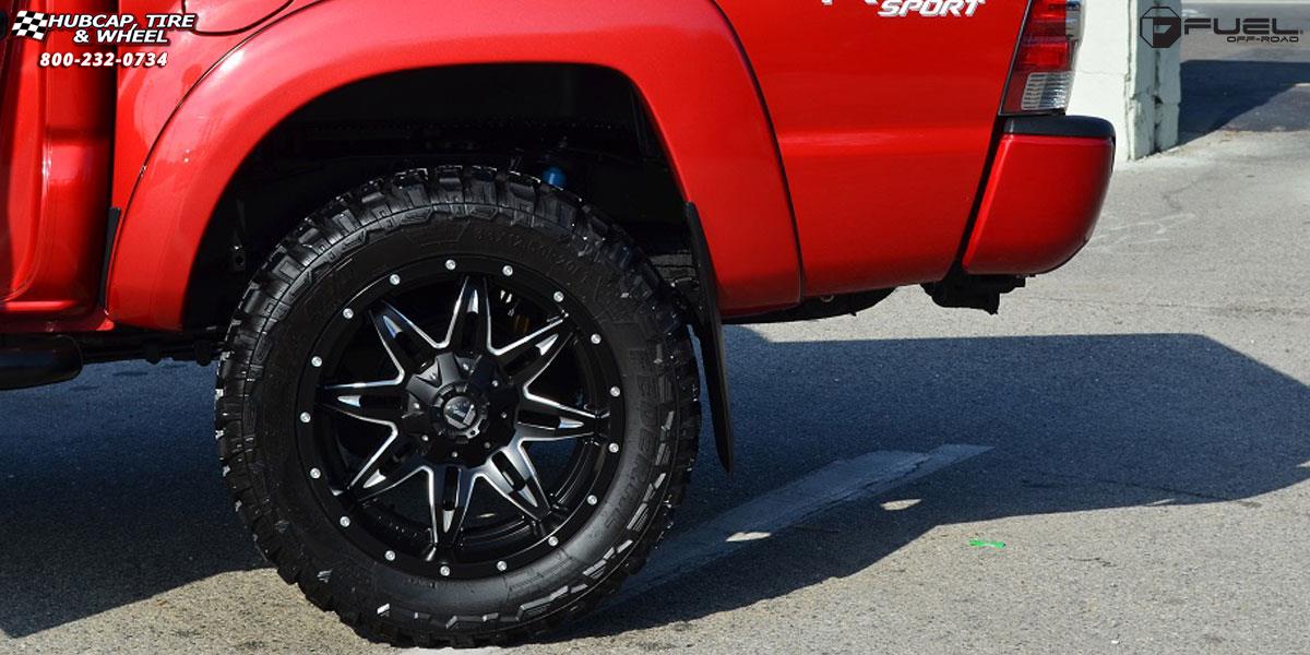 vehicle gallery/toyota tacoma fuel lethal d567 20X9  Black & Milled wheels and rims