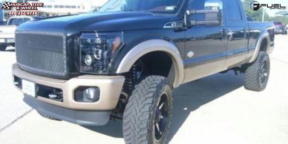 vehicle gallery/ford f 250 fuel maverick d537 22X10  Matte Black & Machined Face wheels and rims