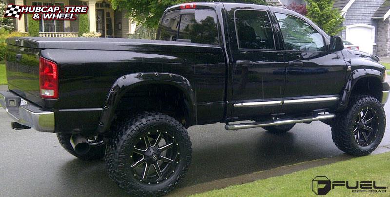 vehicle gallery/dodge ram 3500 fuel maverick d262 22X12  Black & Milled wheels and rims